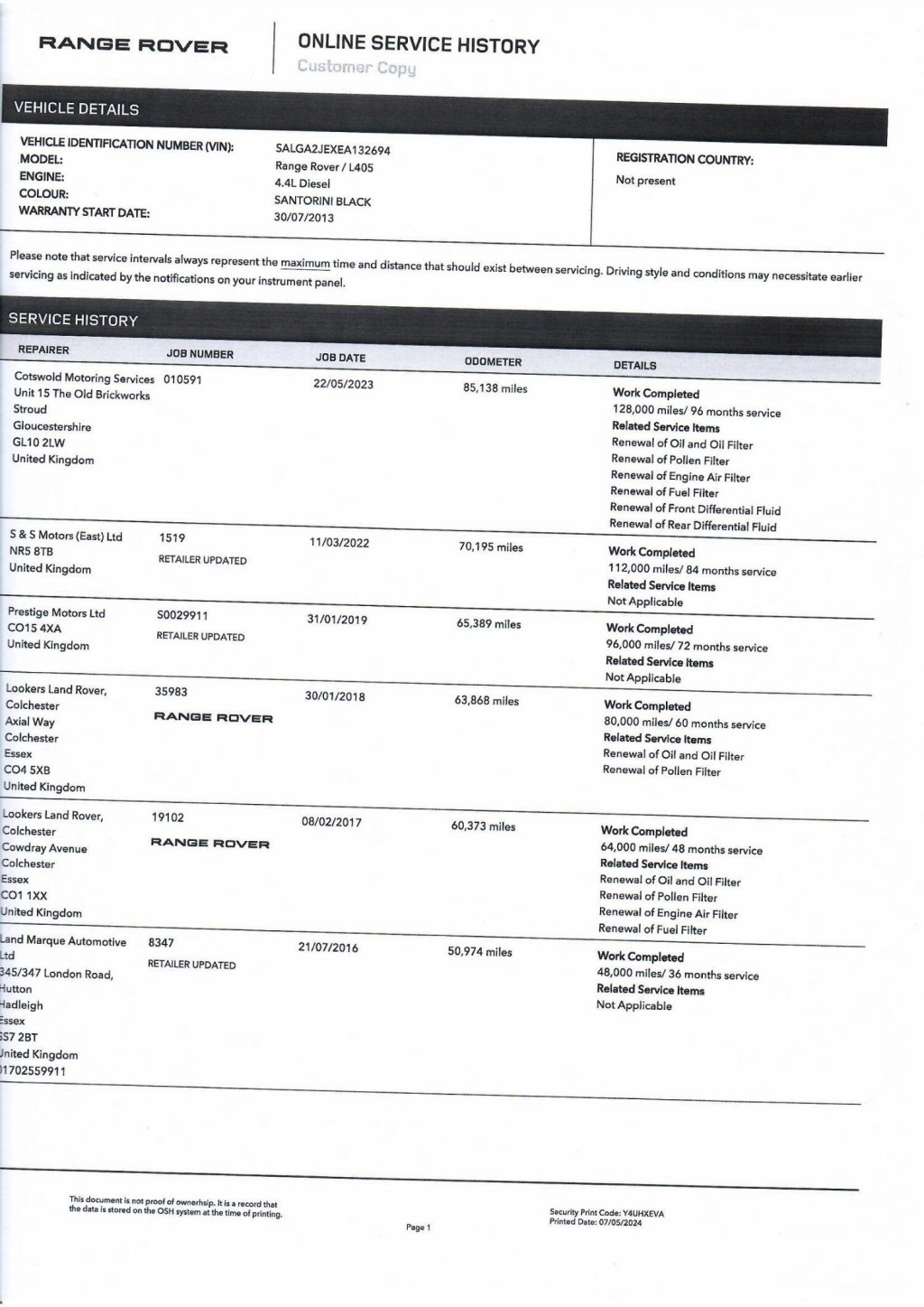 LAND ROVER RANGE ROVER