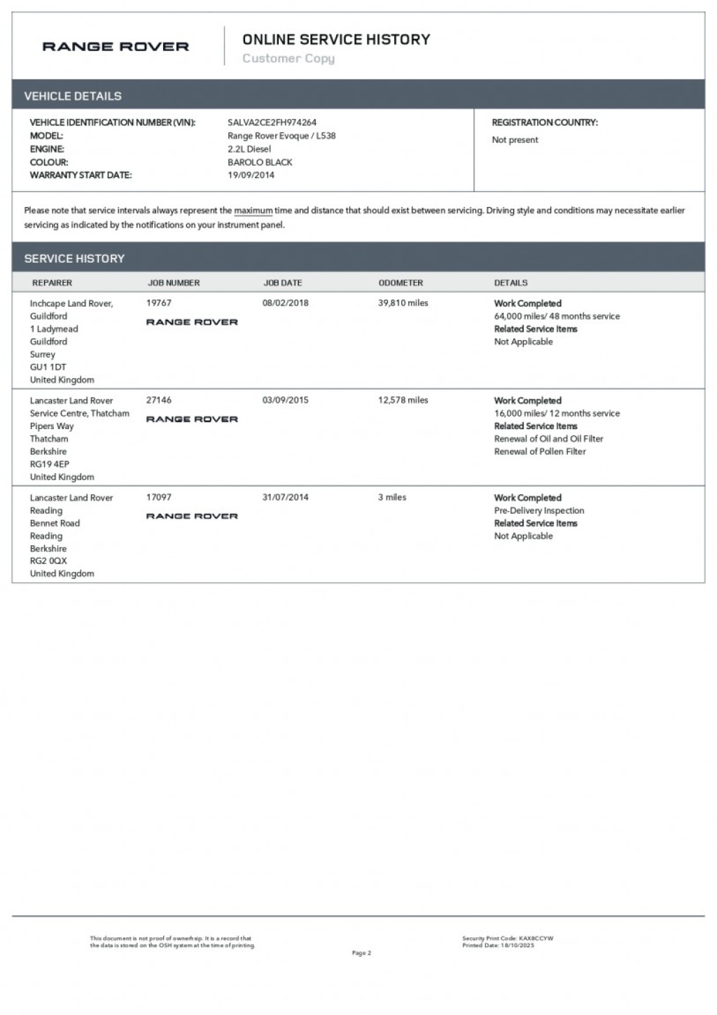 LAND ROVER RANGE ROVER EVOQUE