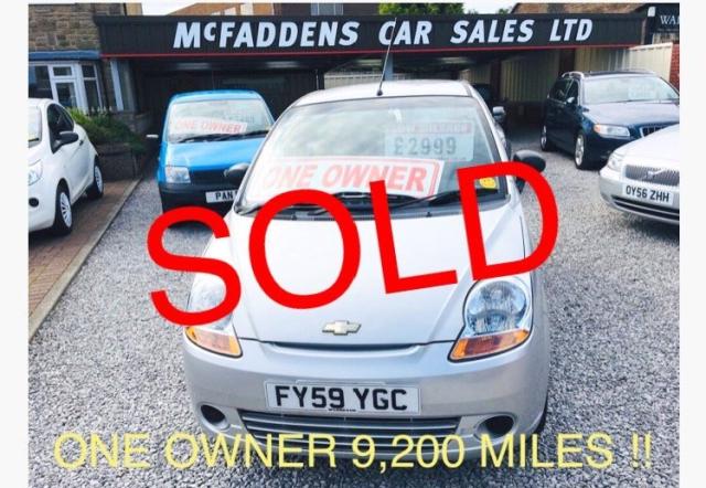 CHEVROLET MATIZ 800 S 5 DOOR **ONE OWNER ONLY 9,200 MILES**£30 ROAD TAX**