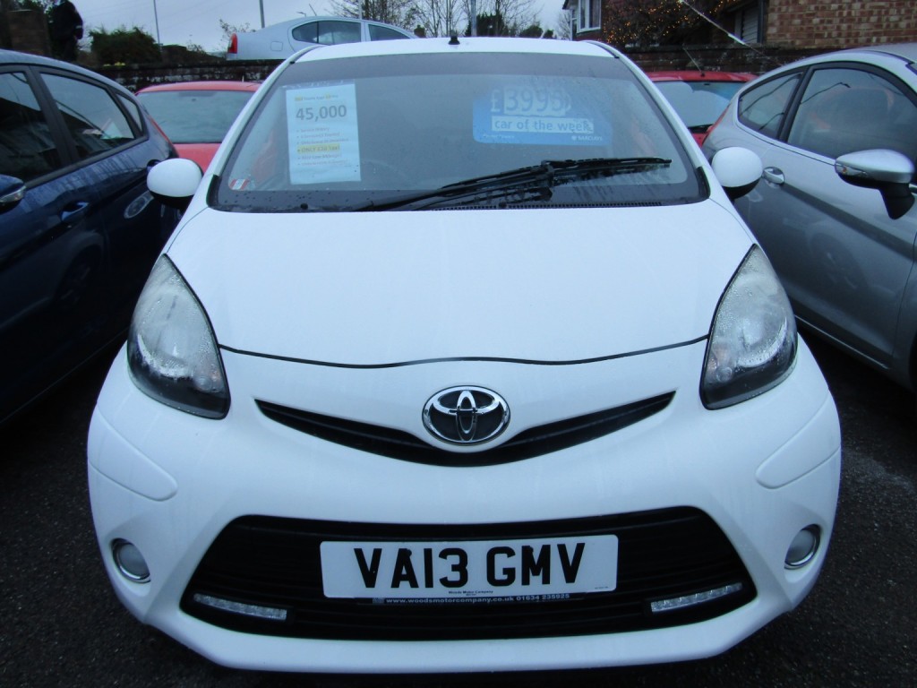 View TOYOTA AYGO 1.0 VVT-i Fire Only 45,000 miles, Service History.8 Services (5 Main Dealer) Only £20 Tax
