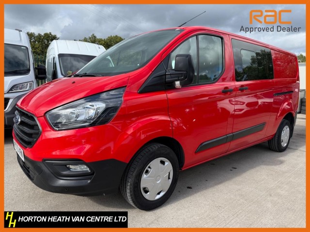 FORD TRANSIT CUSTOM LEADER 6 SEAT CREW LWB EU6-DEADLOCKS-PARKPILOT-LOW MILEAGE-STUNNING RACE RED (2020/70)