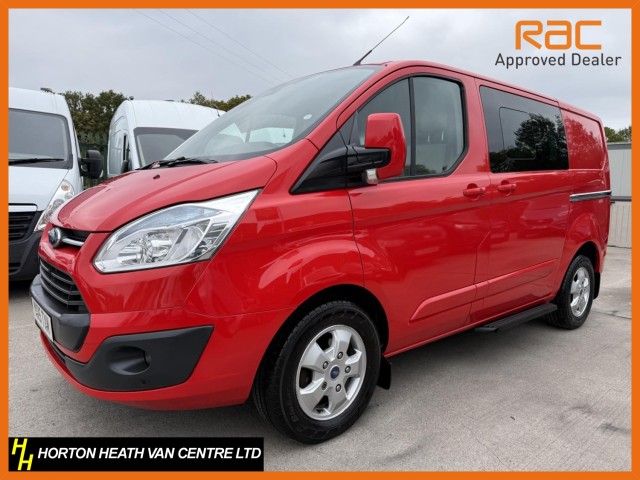 FORD TRANSIT CUSTOM 2.2TDCi 290 155PS LIMITED FACTORY 6 SEAT CREW **NO VAT**FULL LEATHER-LOW MILES-NO WETBELT (2015/15)