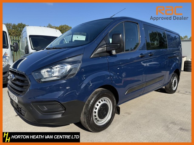 FORD TRANSIT CUSTOM LEADER 6 SEAT CREW LWB 130BHP-AIR CON-HEAT SCREEN-LOW MILEAGE (2021/21)
