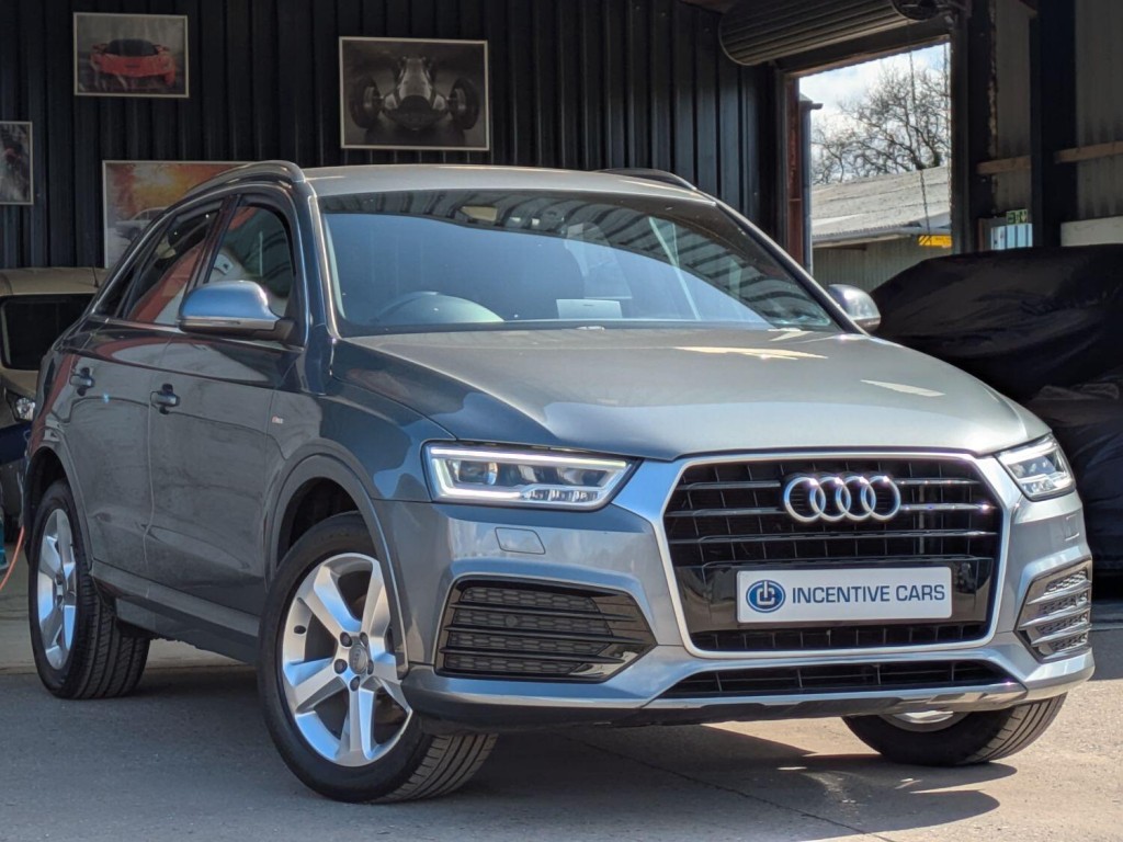 View AUDI Q3 2.0 TDI S line. HIGH SPEC. HEATED LEATHER. SAT NAV. PARK SENSORS. 2 OWNERS. CAMBELT CHANGED.