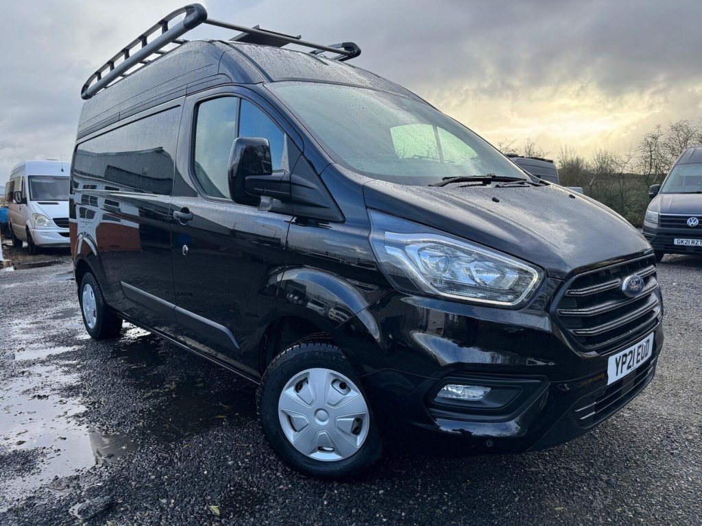 FORD TRANSIT CUSTOM 2.0 300 EcoBlue Trend LWB High Roof Van. Black.  2021