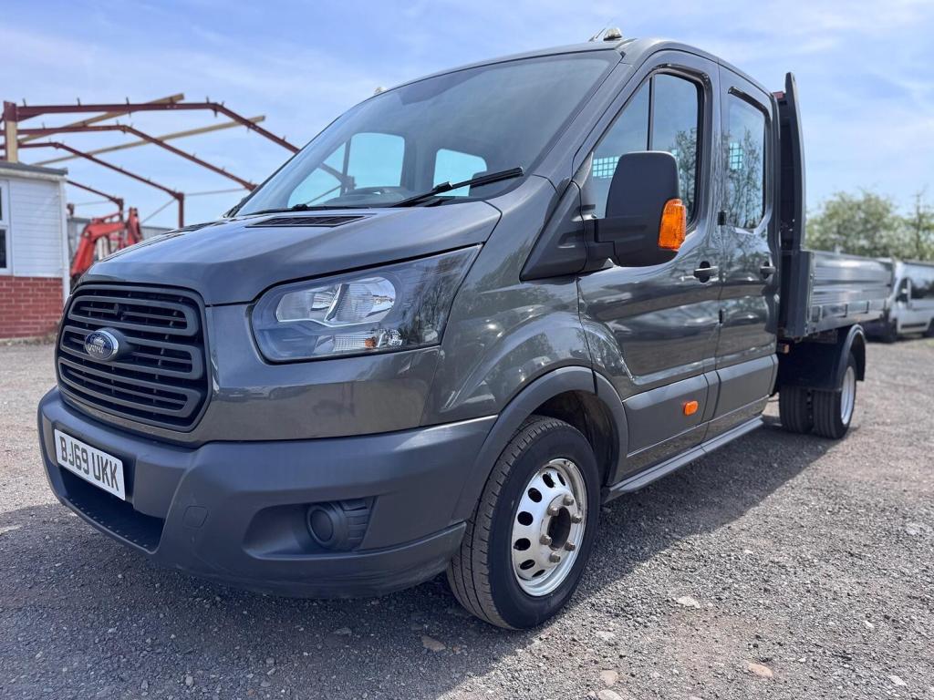 FORD TRANSIT TIPPER 2.0 350 EcoBlue Double Cab. Twin Rear Wheels. NO VAT. Grey Metallic. 2020