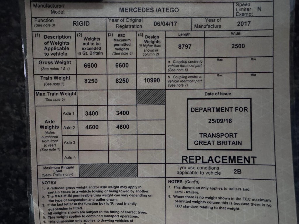 MERCEDES-BENZ ATEGO Recovery Truck. Car, Van or Caravan Transporter. Euro 6. Winch. Extending Towbar. Sleeper Cab. 2017