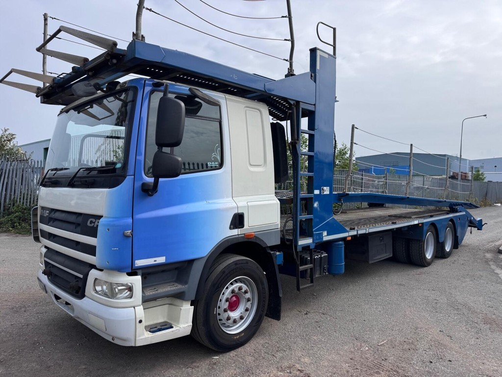 DAF CF 75 310 6x2 + Belle 5 Car Transporter Body. Scissor Deck.  Manual Winch. Long MOT. 2012