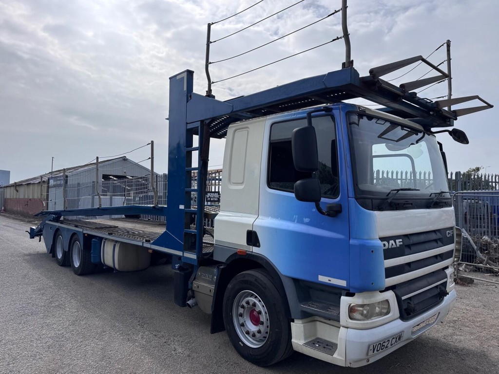 DAF CF 75 310 6x2 + Belle 5 Car Transporter Body. Scissor Deck.  Manual Winch. Long MOT. 2012