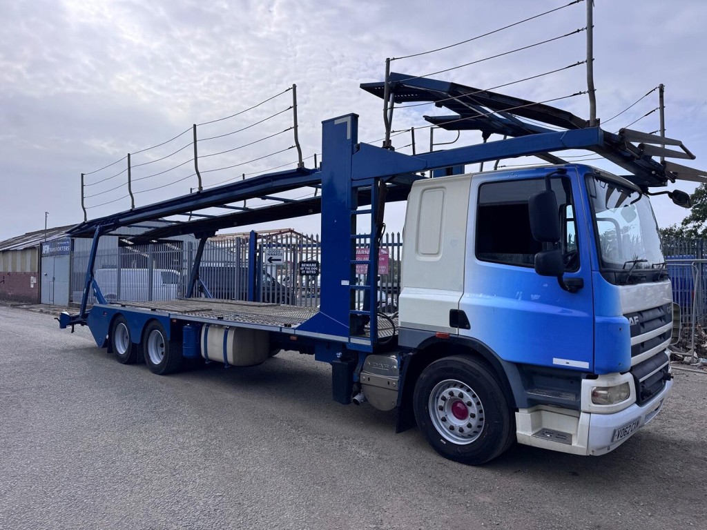DAF CF 75 310 6x2 + Belle 5 Car Transporter Body. Scissor Deck.  Manual Winch. Long MOT. 2012