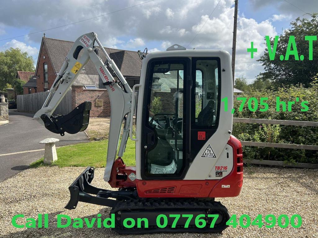 View 1925 CROSSLEY Takeuchi TB216 Cab Mini Digger