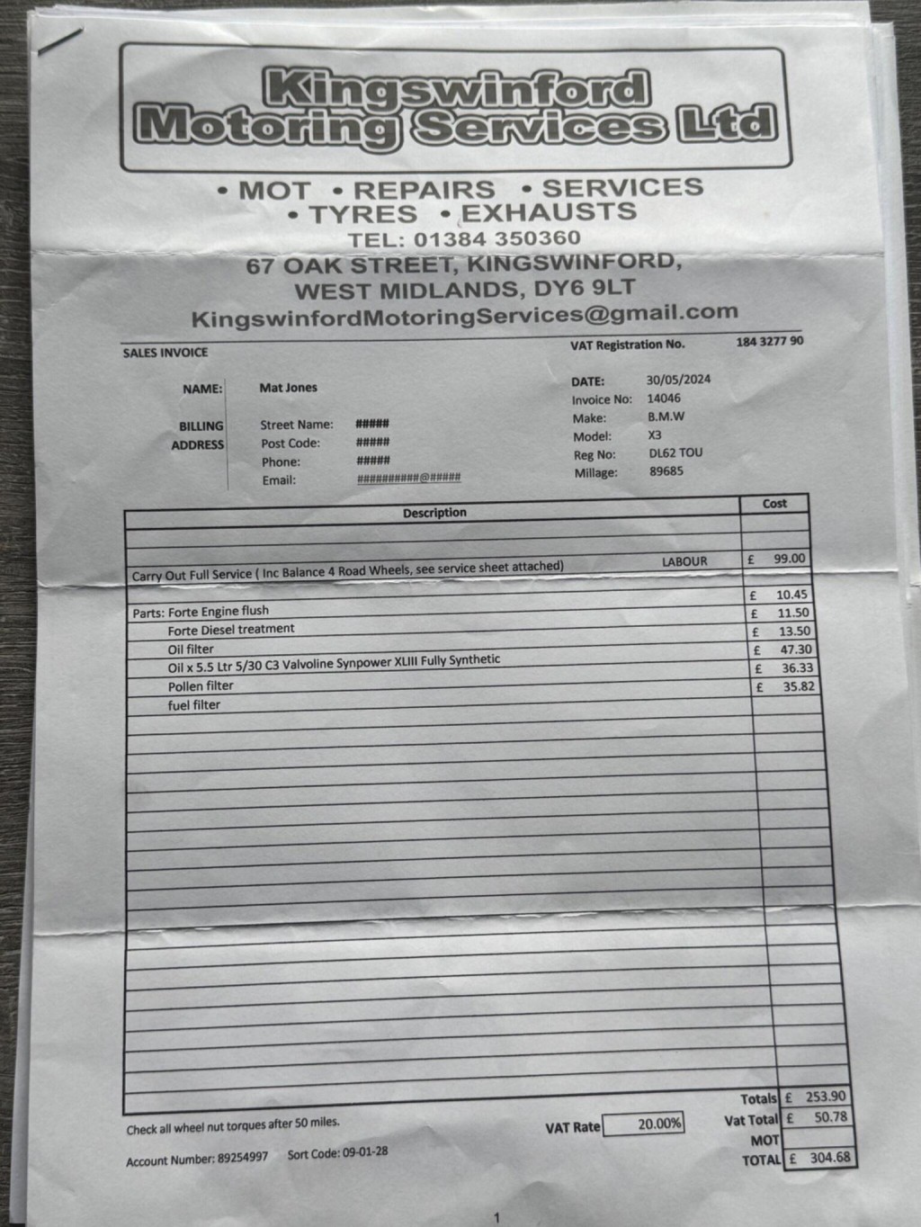 BMW X3 2.0 20d SE Auto xDrive Euro 5 (s/s) 5dr 2012