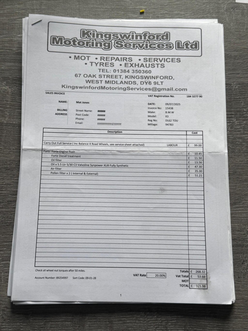 BMW X3 2.0 20d SE Auto xDrive Euro 5 (s/s) 5dr 2012