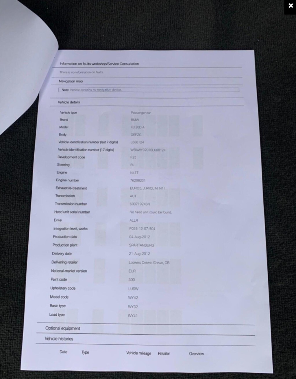 BMW X3 2.0 20d SE Auto xDrive Euro 5 (s/s) 5dr 2012