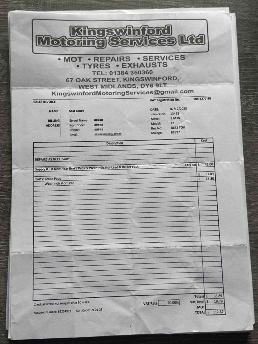 BMW X3 2.0 20d SE Auto xDrive Euro 5 (s/s) 5dr 2012