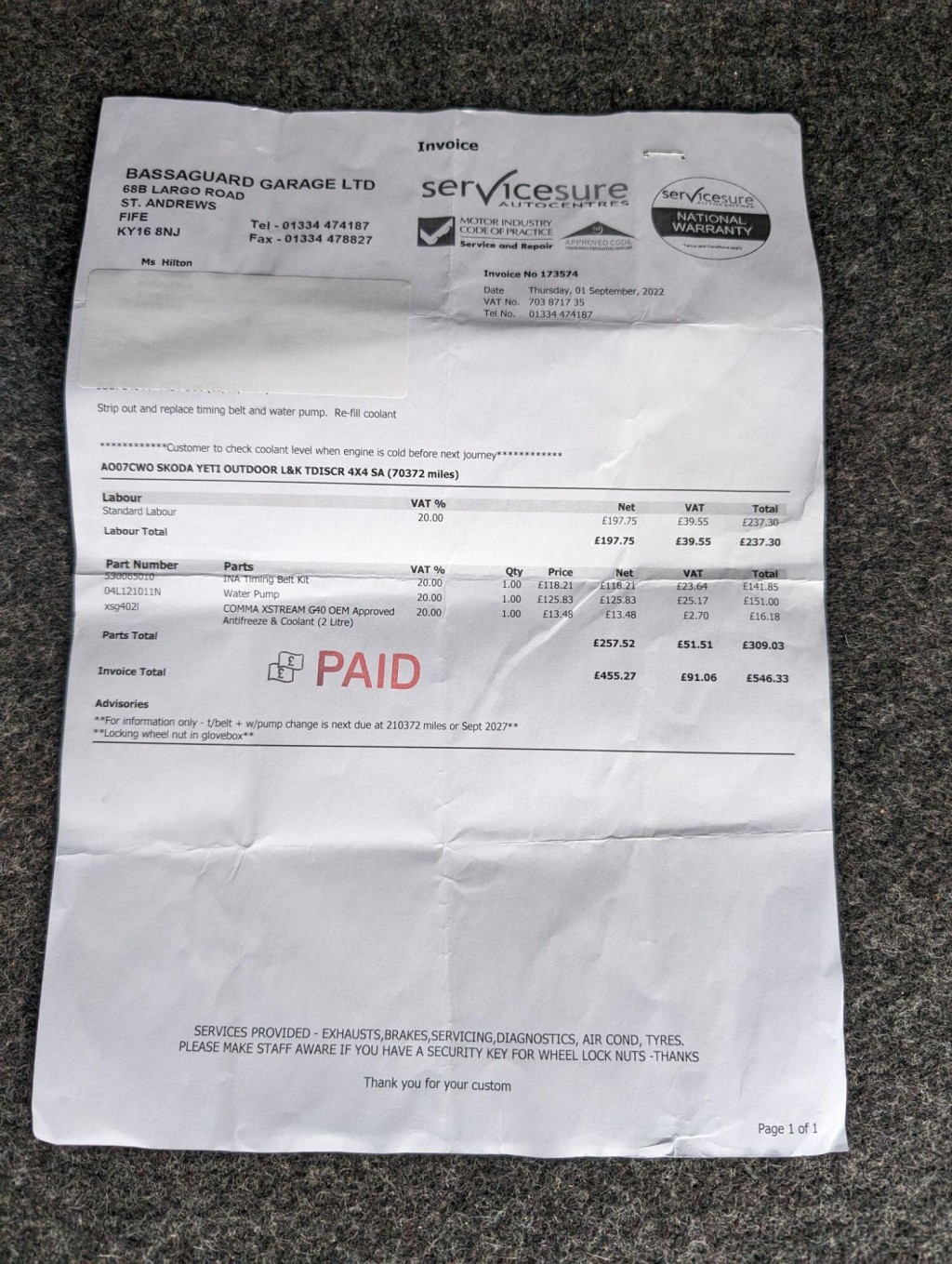 SKODA YETI 2.0 TDI Laurin & Klement Outdoor DSG 4WD Euro 6 (s/s) 5dr 2015