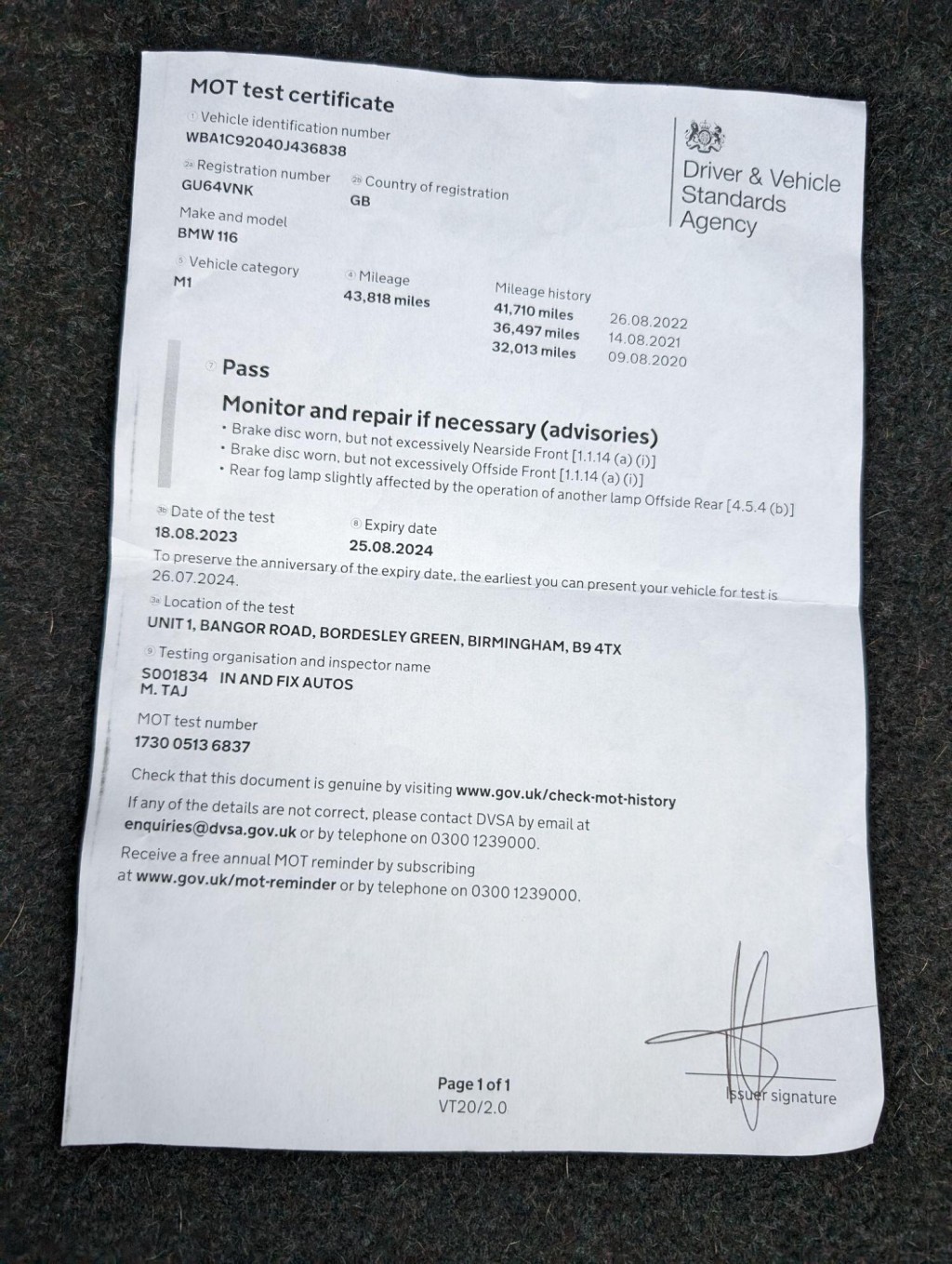 BMW 1 SERIES 1.6 116d ED EfficientDynamics Business Euro 5 (s/s) 5dr 2014