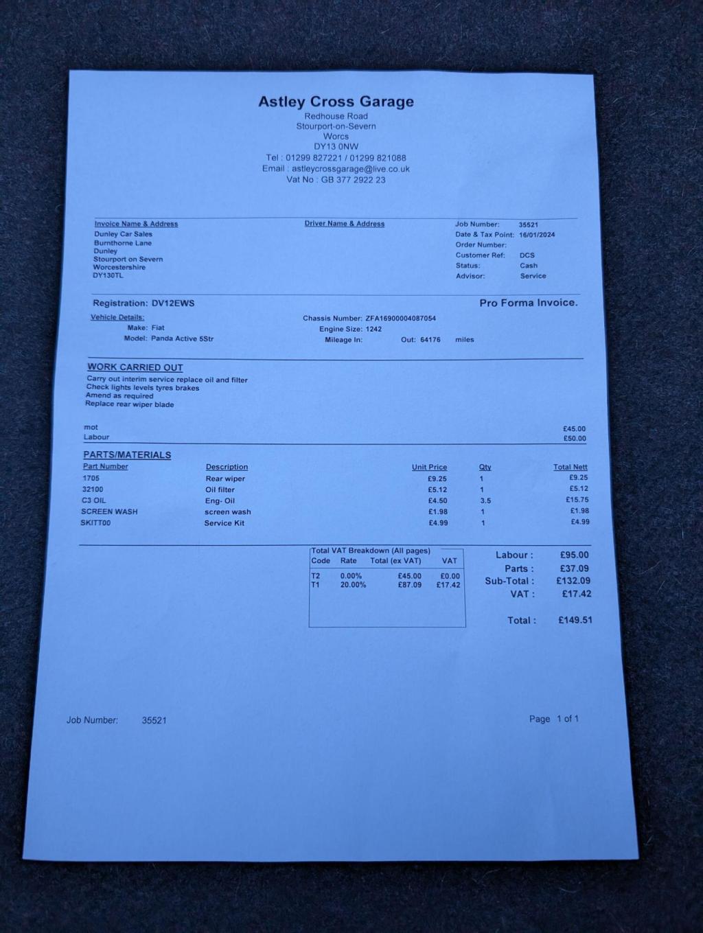 FIAT PANDA 1.2 Active 5dr 2012