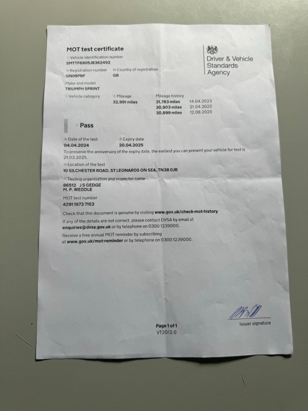 TRIUMPH SPRINT ST 1050 ST 2008