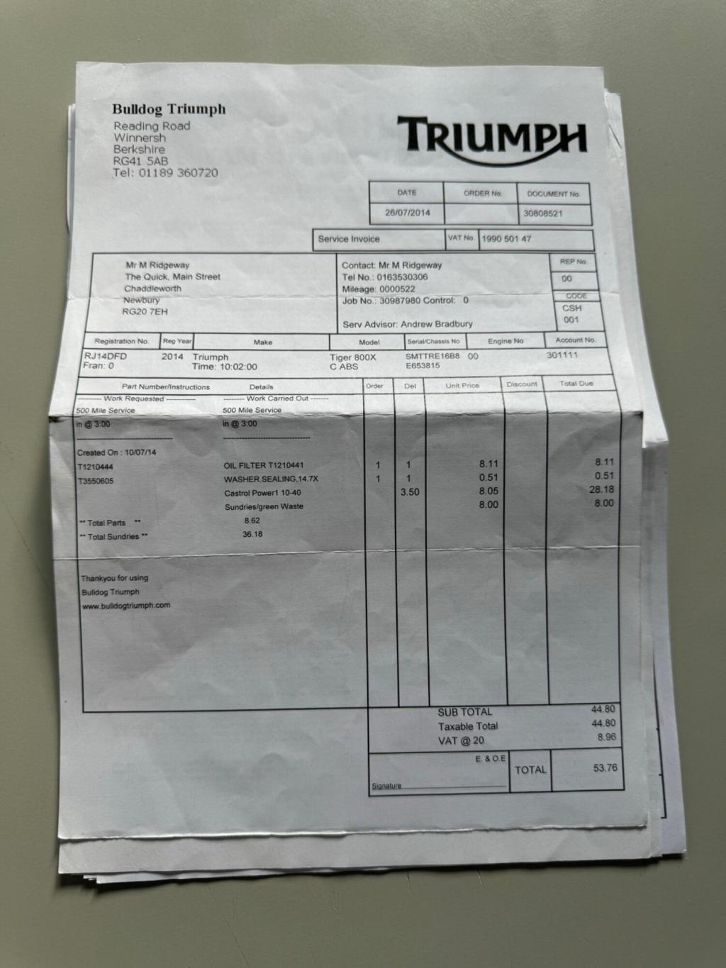 TRIUMPH TIGER 800 800 XC 2014