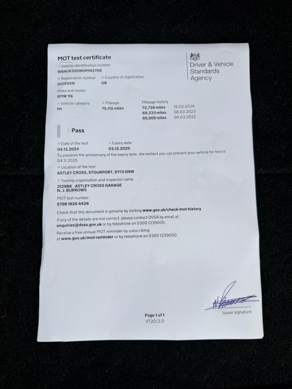 BMW 1 SERIES 2.0 116i Sport Euro 5 3dr 2010