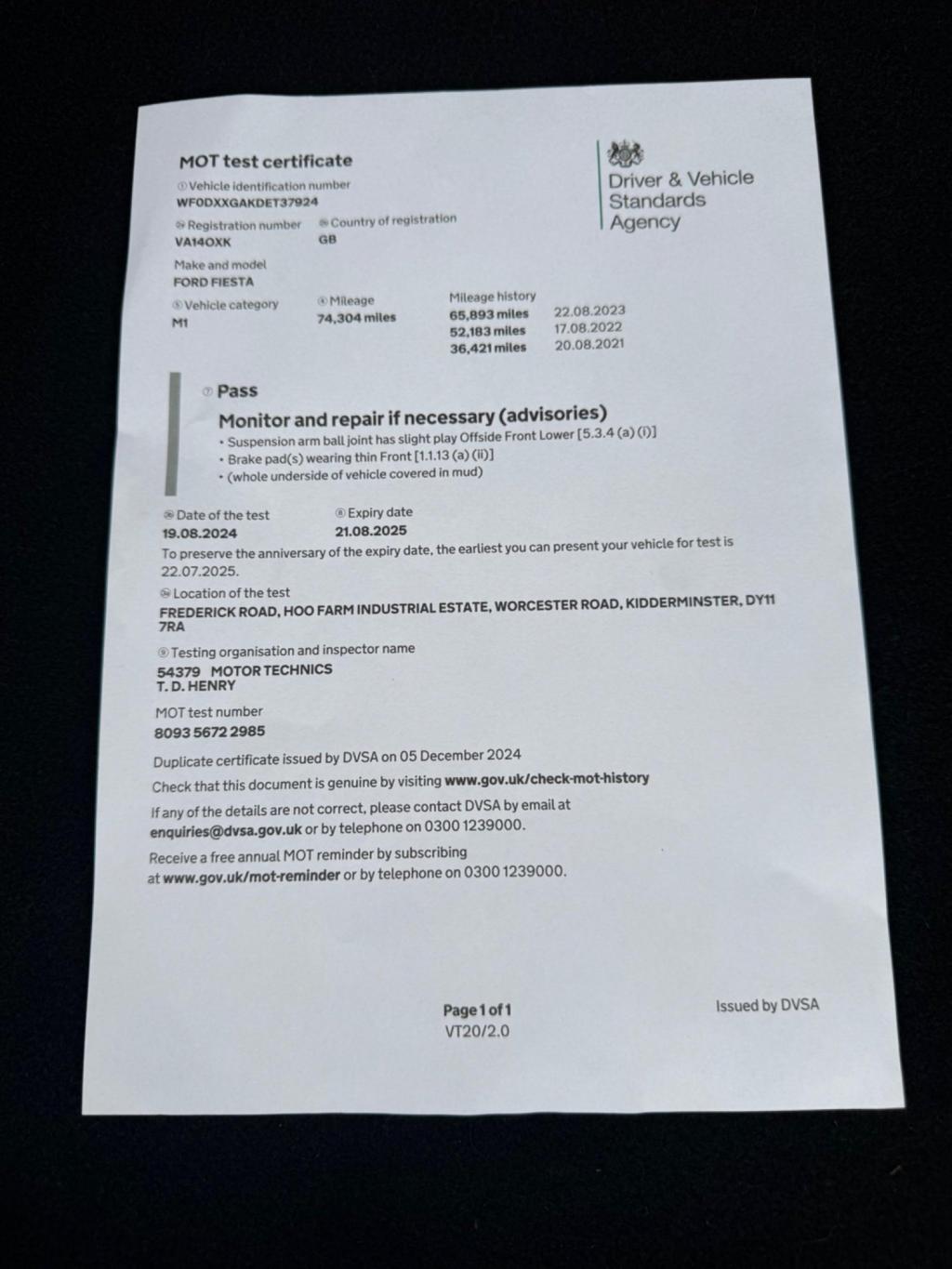 FORD FIESTA 1.0T EcoBoost Titanium Euro 5 (s/s) 5dr 2014