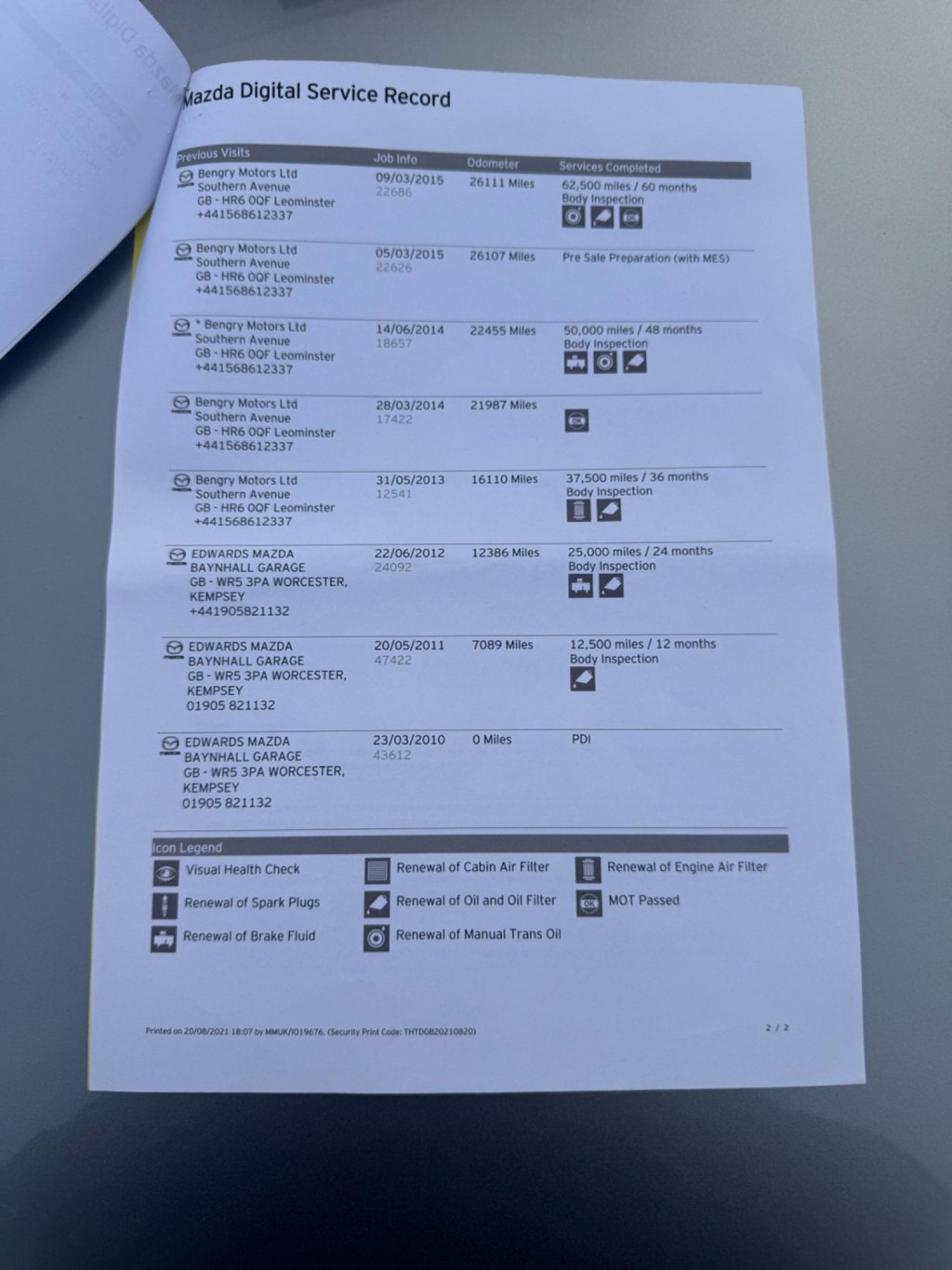 MAZDA MX-5 2.0i Sport Tech Euro 4 2dr 2010