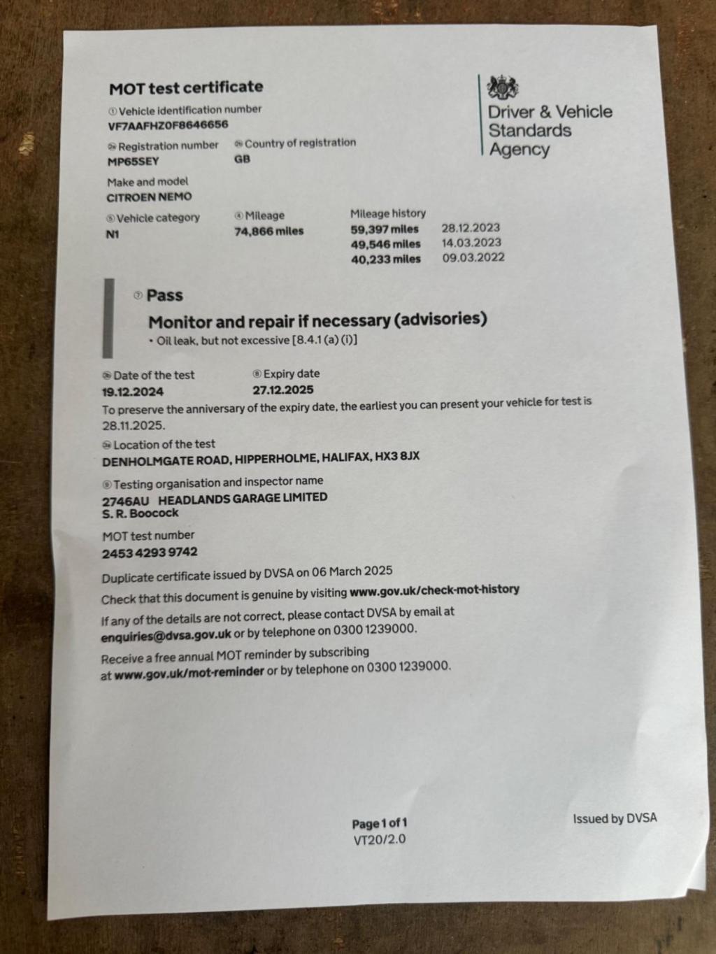 CITROEN NEMO 1.3 HDi 16v Enterprise FWD L1 H1 3dr 2015