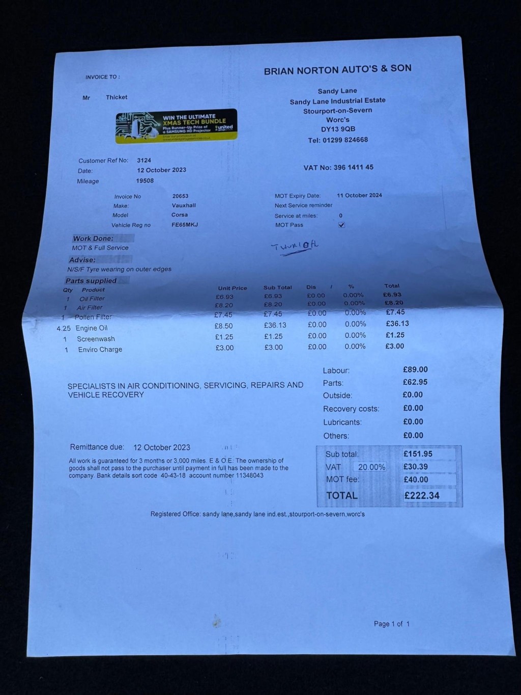 VAUXHALL CORSA 1.4i ecoFLEX SE Euro 6 5dr 2015