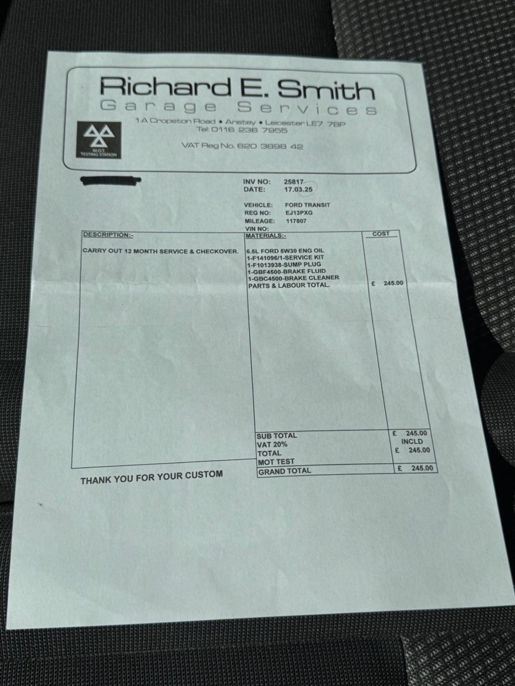 FORD TRANSIT CUSTOM 2.2 TDCi 270 ECOnetic L1 H1 5dr 2013