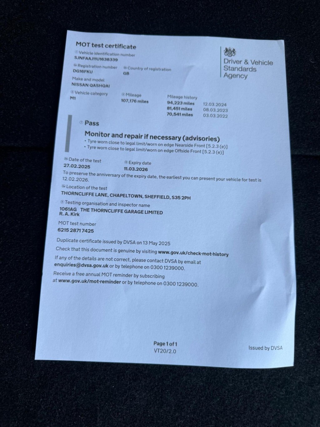 NISSAN QASHQAI 1.5 dCi Acenta 2WD Euro 6 (s/s) 5dr 2016