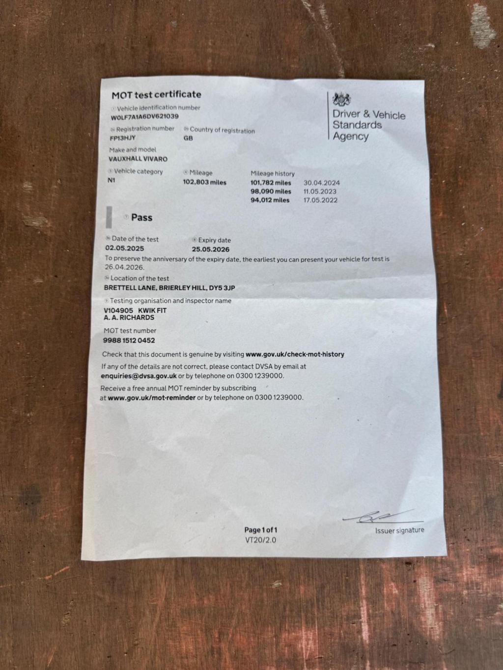 VAUXHALL VIVARO 2.0 CDTi Sportive FWD L1 4dr 2013