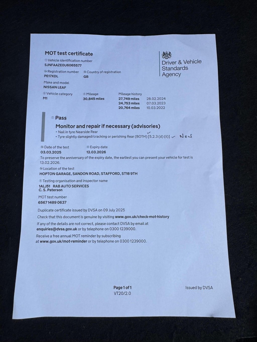 NISSAN LEAF 30kWh Tekna Auto 5dr 2017