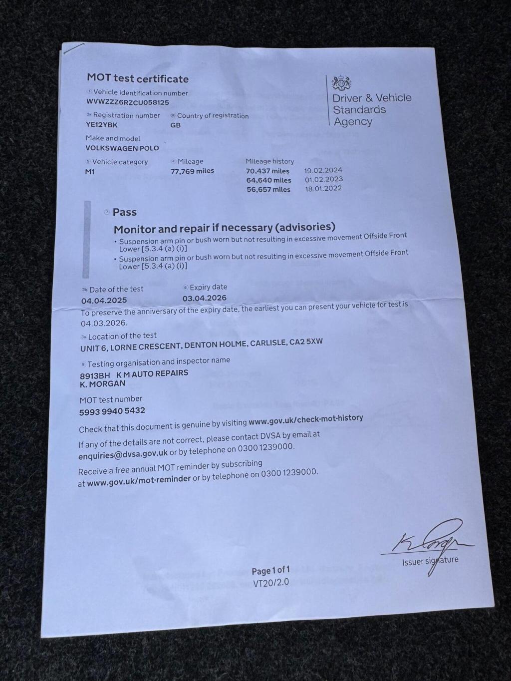 VOLKSWAGEN POLO 1.2 Match Euro 5 5dr 2012