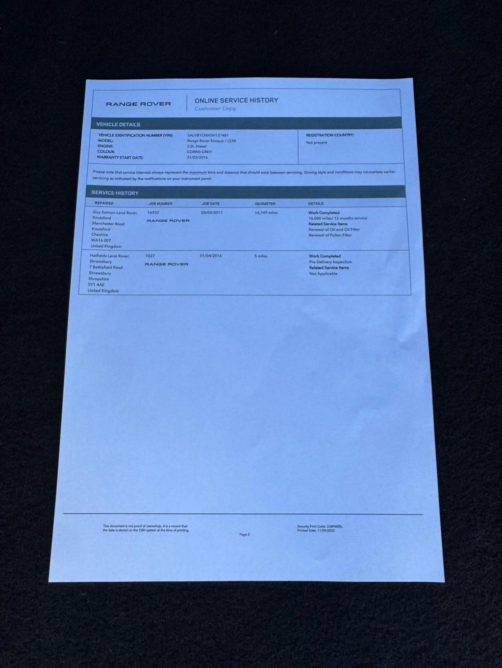 LAND ROVER RANGE ROVER EVOQUE 2.0 eD4 SE Tech FWD Euro 6 (s/s) 3dr 2016