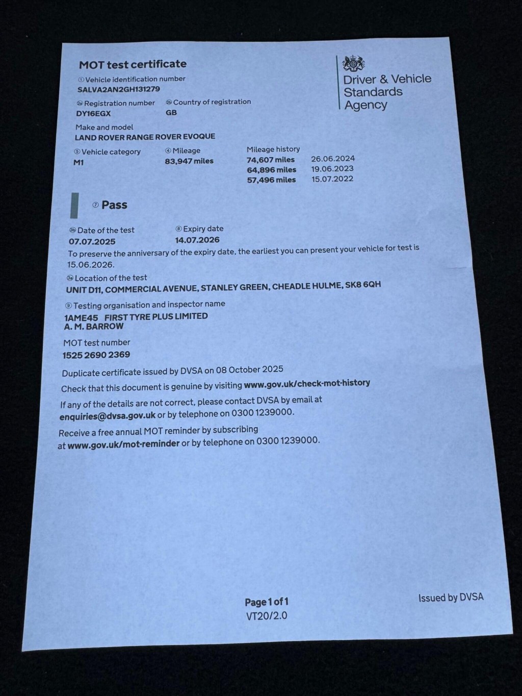 LAND ROVER RANGE ROVER EVOQUE 2.0 TD4 HSE Dynamic Auto 4WD Euro 6 (s/s) 5dr 2016