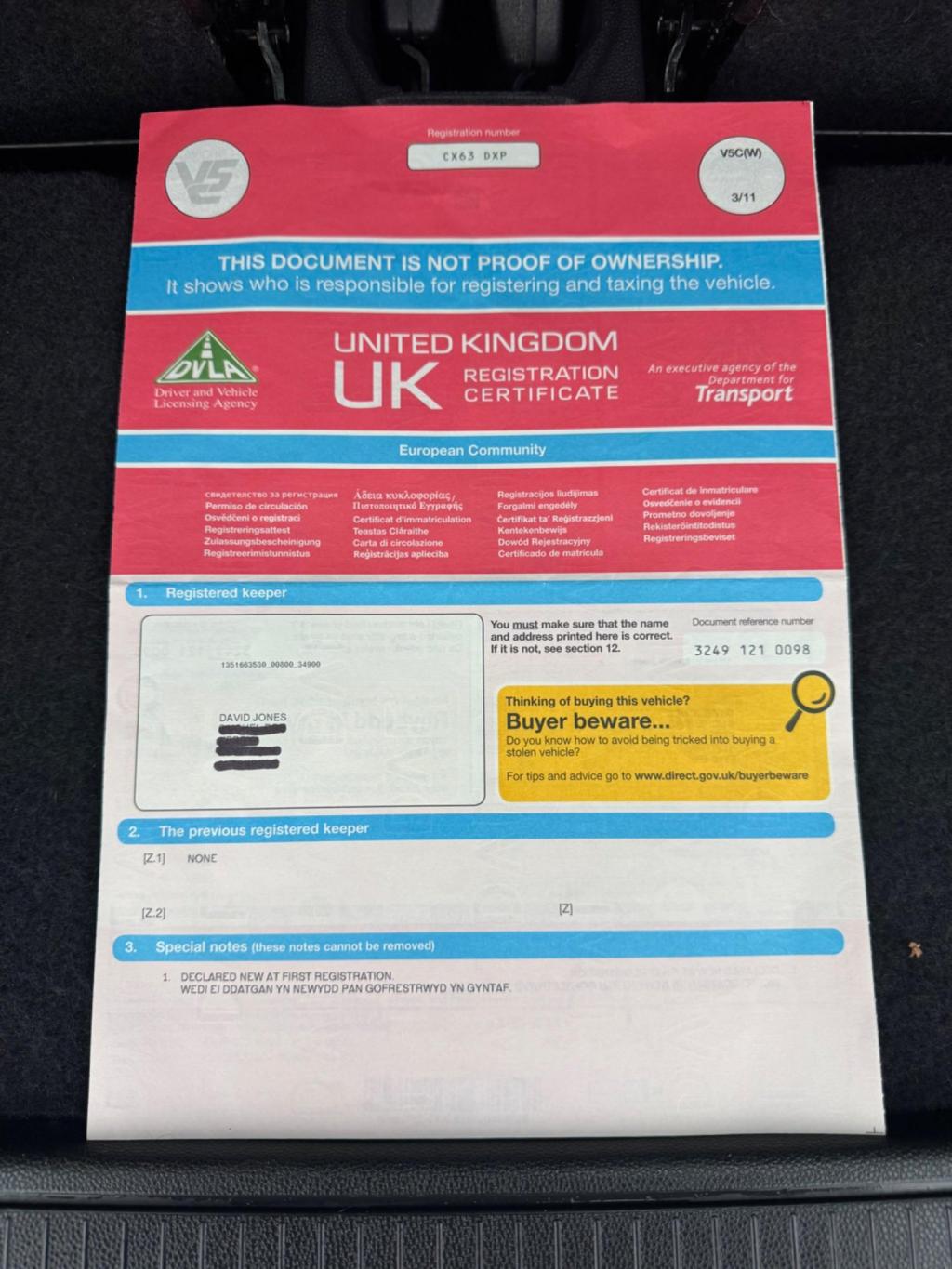 VAUXHALL ZAFIRA 1.6 16V Exclusiv Euro 5 5dr 2013