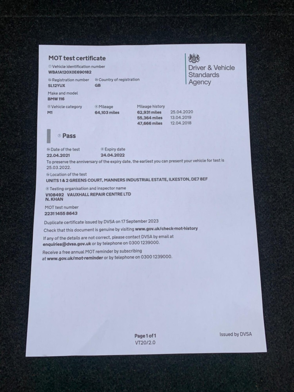 BMW 1 SERIES 1.6 116i Sport Euro 5 ss 5dr 2012